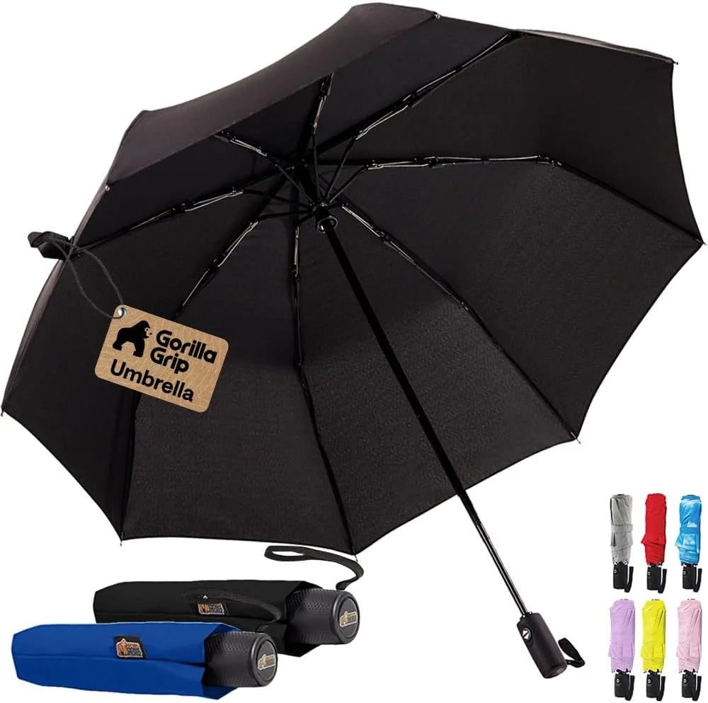 GORILLA GRIP Compact Travel Size Umbrella for Rain, Cats and Dogs