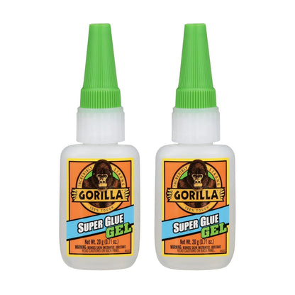 Gorilla Super Glue Gel, Clear, 20 g, 2-Pack, All Purpose, Fast Setting