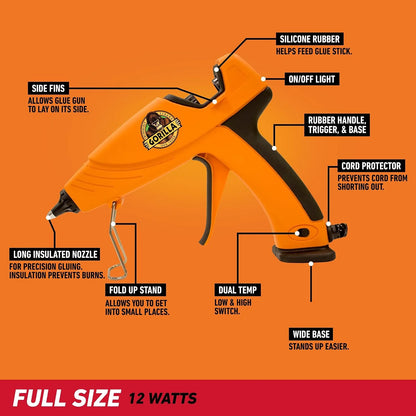 Gorilla Dual Temp Full Size Hot Glue Gun, Precision Nozzle