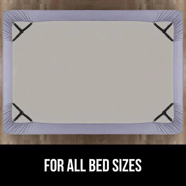 GORILLA GRIP Patented Fitted Bed Sheet Holders for Corners, 8 Pack White