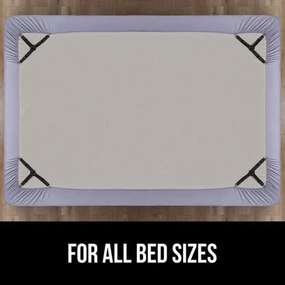 GORILLA GRIP Patented Fitted Bed Sheet Holders for Corners, 8 Pack White