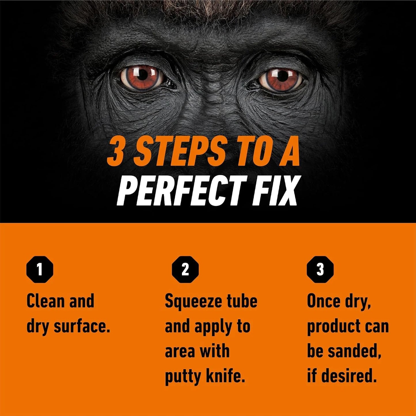 Gorilla Wood Filler, Water Resistant, White, 6 oz Tube, 2-Pack