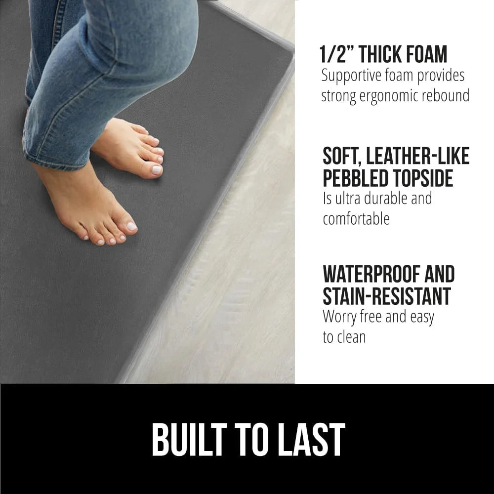 GORILLA GRIP Cushioned Antifatigue Kitchen Mat for Floor, 20x32, Charcoal