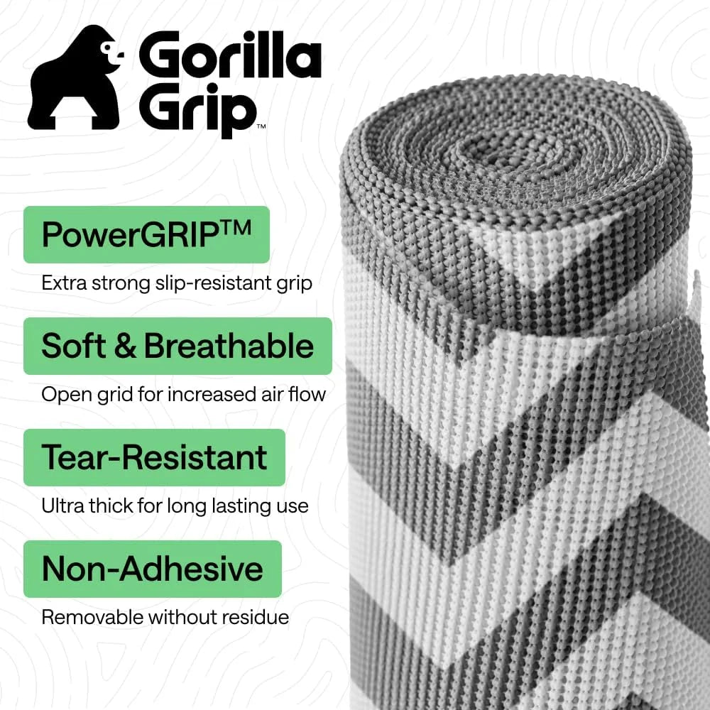 GORILLA GRIP powerGRIP Drawer Shelf and Cabinet Liner, 24"x30', Light Gray