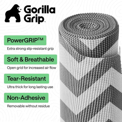 GORILLA GRIP powerGRIP Drawer Shelf and Cabinet Liner, 24"x30', Light Gray