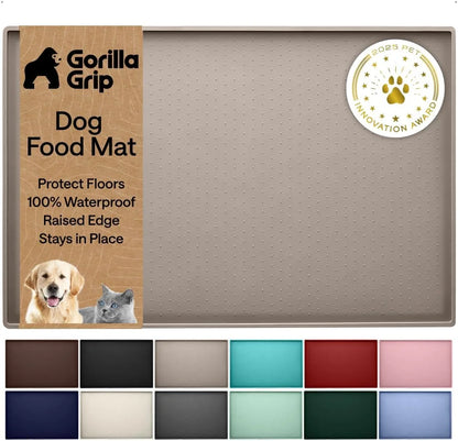 GORILLA GRIP Dog Food Mat, 100% Waterproof Silicone, 26x17 Navy