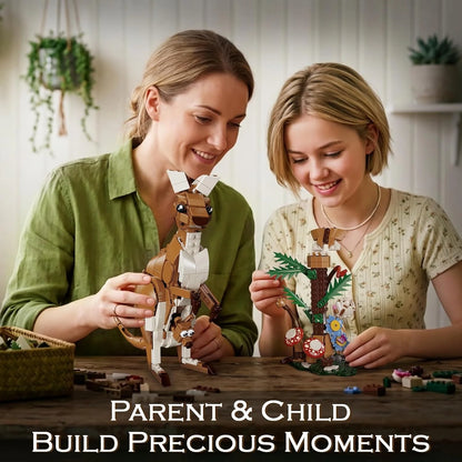 Vziimo 3 in 1 Animals Building Set for Adults, Build a Cat, Fox or Kangaroo, MOC Forest Animals Model for Home Office Decor, Creative Gift for Animal Lovers (1038 PCS)