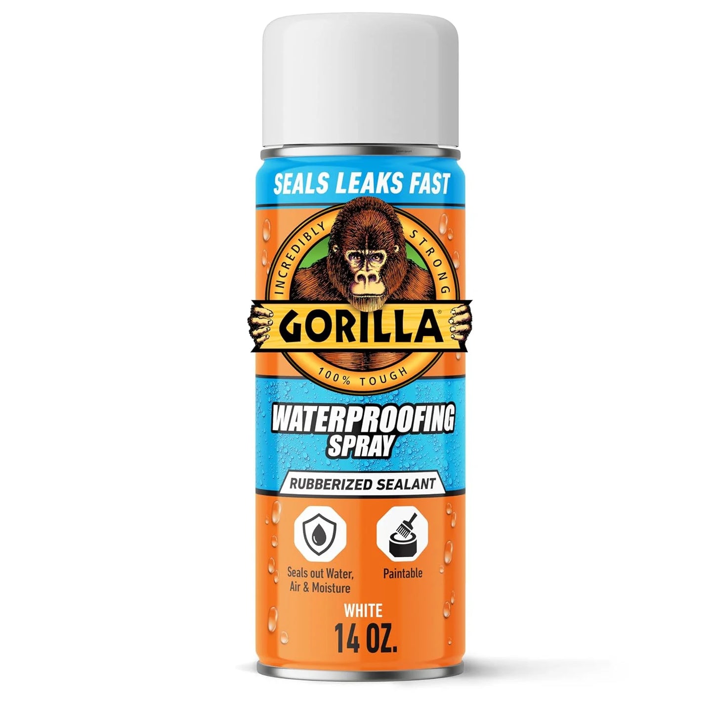 Gorilla Waterproofing Spray, Clear, 14 oz, 2-Pack, Flexible Sealant