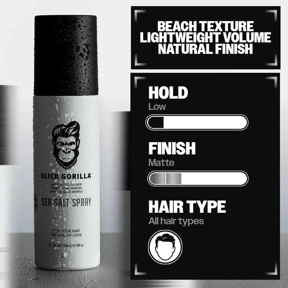 Slick Gorilla Sea Salt Spray for Men 6.76 fl oz, Matte Texture Spray