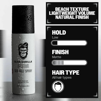 Slick Gorilla Sea Salt Spray for Men 6.76 fl oz, Matte Texture Spray