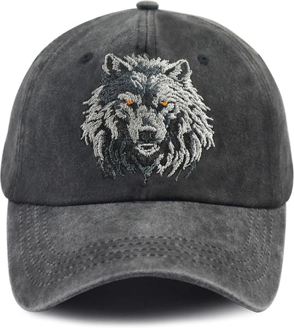 Unisex Adjustable Animal Hat for Men Women, Classic Cotton Wild Animals Embroidered Baseball Cap