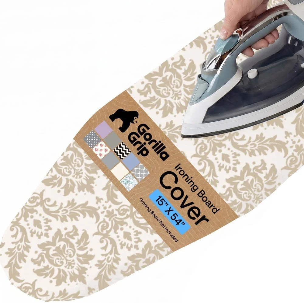 GORILLA GRIP Padded Ironing Board Cover, 15x54 Silver