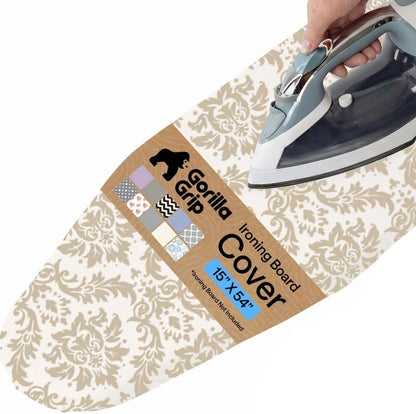 GORILLA GRIP Padded Ironing Board Cover, 15x54 Silver