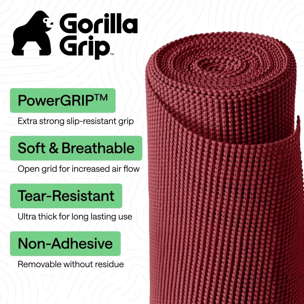 GORILLA GRIP powerGRIP Drawer Shelf and Cabinet Liner, 24"x30', Light Gray