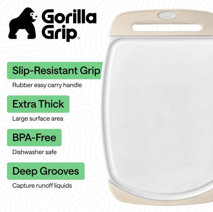 GORILLA GRIP BPA-Free Reversible Kitchen Cutting Board, Set of 3, Turquoise