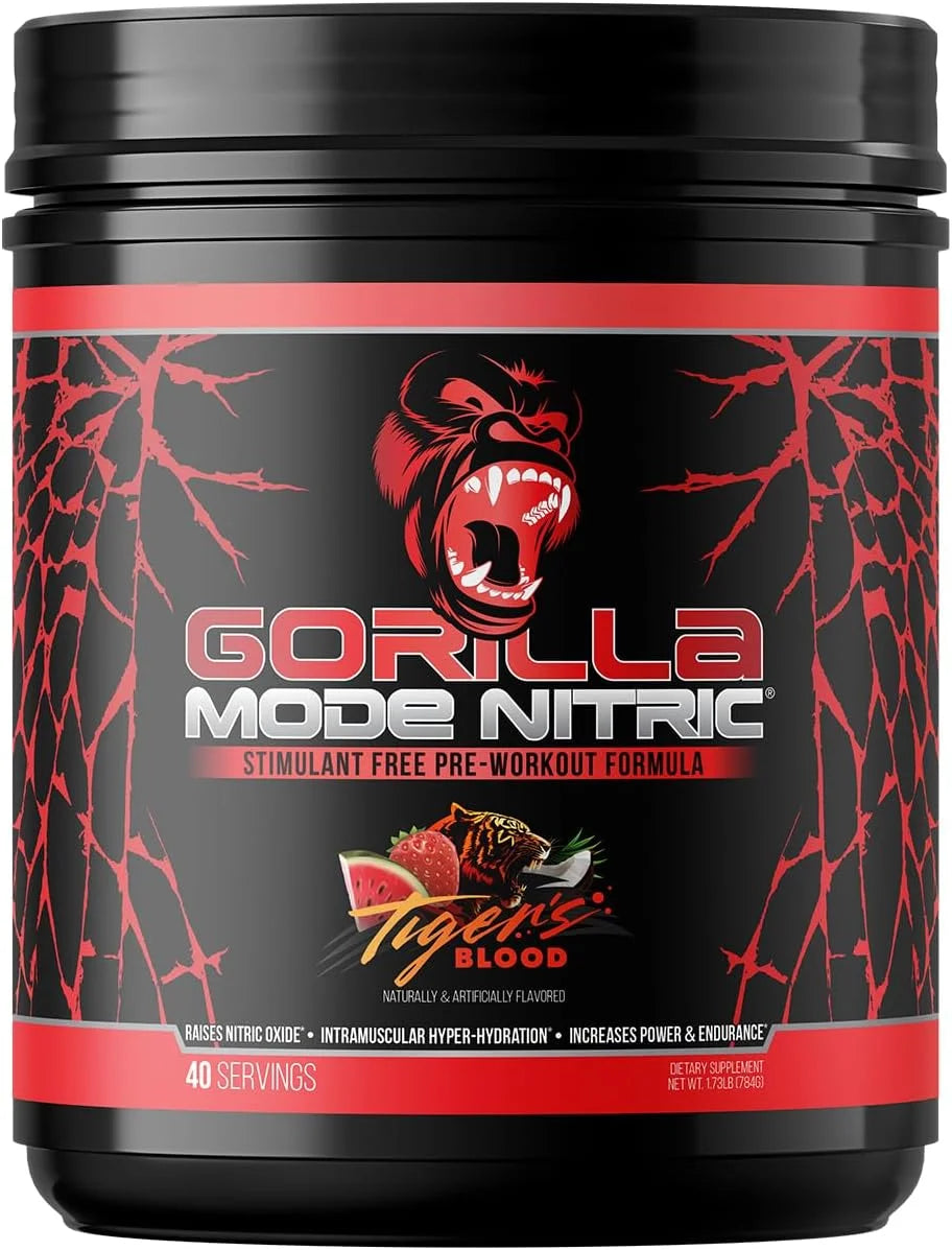 Gorilla Mode Nitric Stimulant Free Pre-Workout – Best Tasting and Most Effective Stimulant Free Pre-Workout/Massive Pumps · Vasodilation · Power / 688 Grams (Fruit Punch)