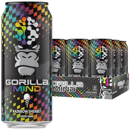 Gorilla Mind Energy Drink | 16oz, 12-Pack (Citrus Rain)