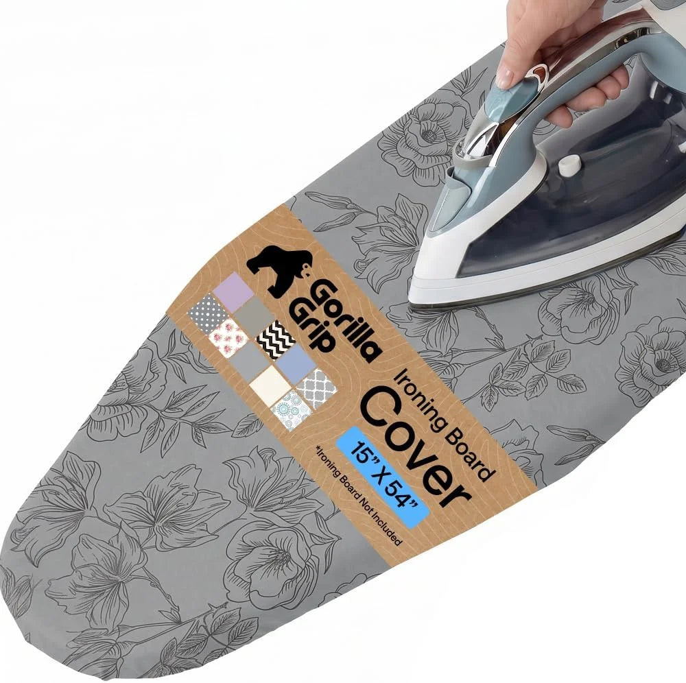 GORILLA GRIP Padded Ironing Board Cover, 15x54 Silver