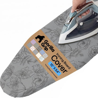 GORILLA GRIP Padded Ironing Board Cover, 15x54 Silver
