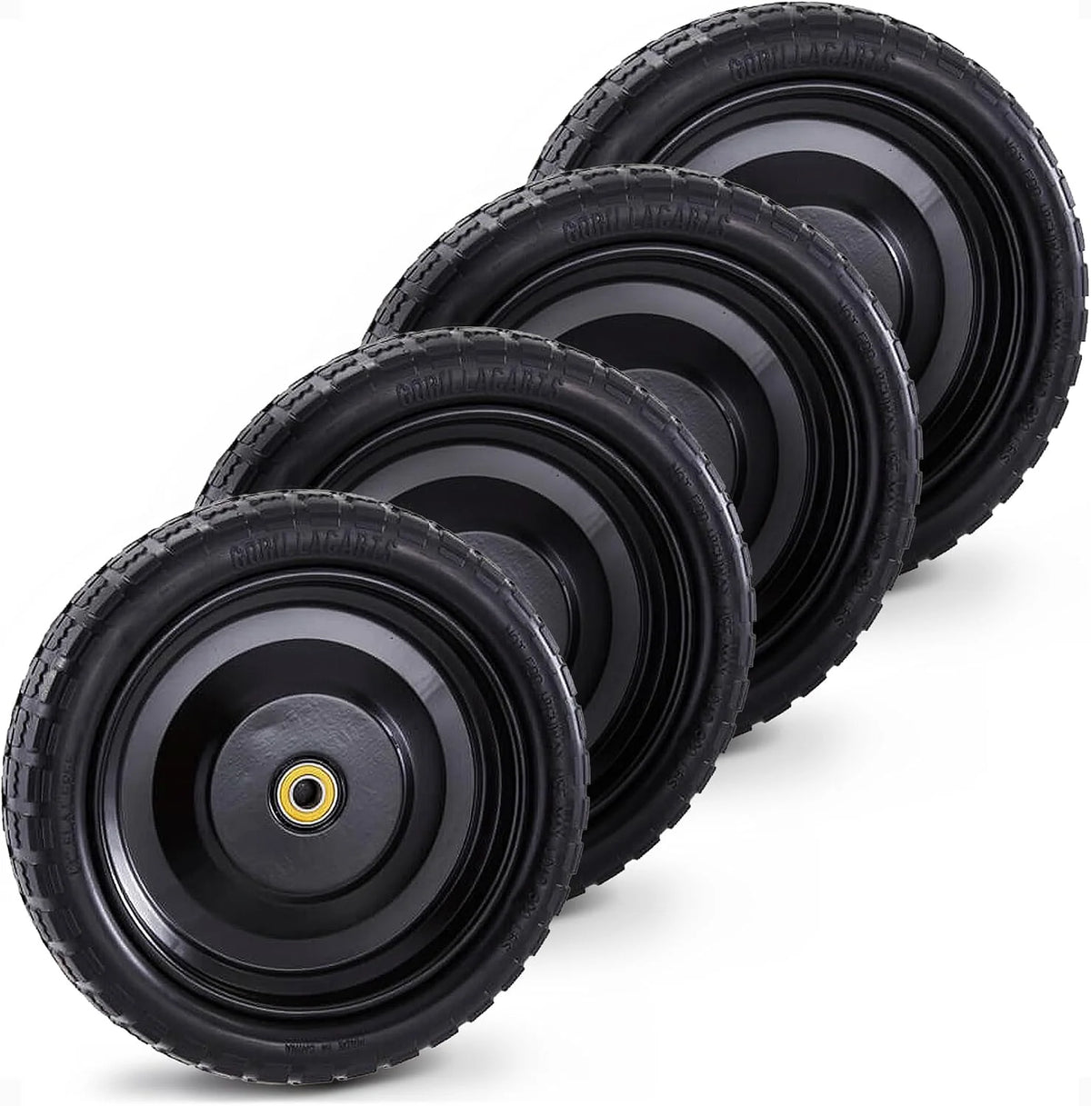 Gorilla Carts 10-Inch No-Flat Replacement Wheels, 4-Pack
