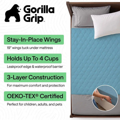 GORILLA GRIP Washable Reusable Underpads, 52x34 White