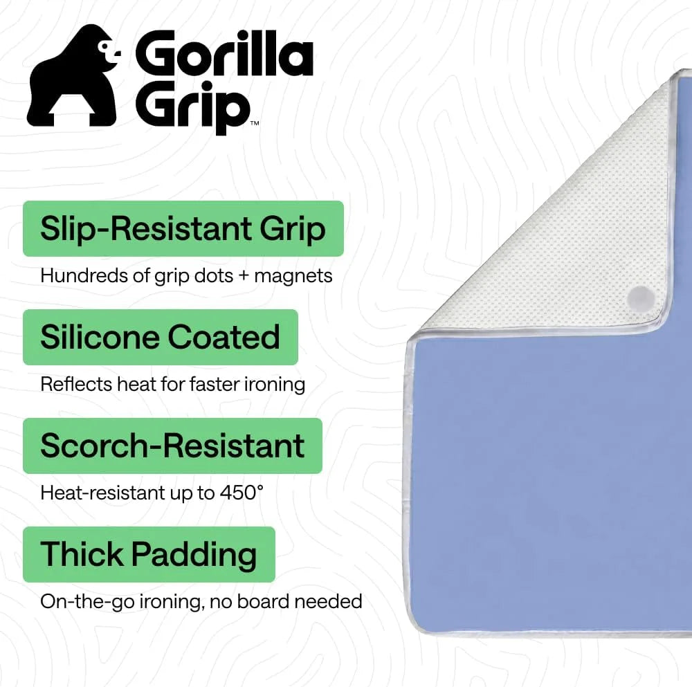 GORILLA GRIP Padded Ironing Board Cover, 15x54 Silver