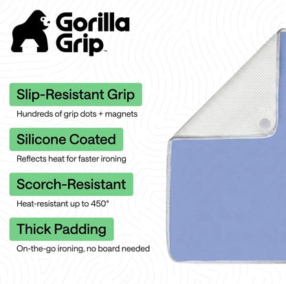 GORILLA GRIP Padded Ironing Board Cover, 15x54 Silver