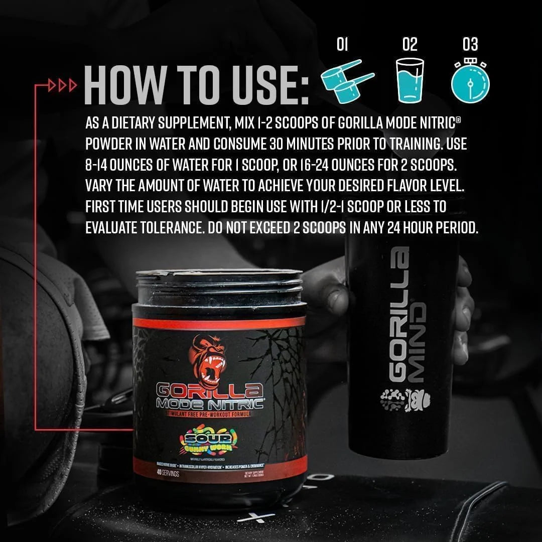 Gorilla Mode Nitric Stimulant Free Pre-Workout – Best Tasting and Most Effective Stimulant Free Pre-Workout/Massive Pumps · Vasodilation · Power / 688 Grams (Fruit Punch)