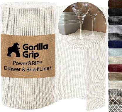 GORILLA GRIP powerGRIP Drawer Shelf and Cabinet Liner, 24"x30', Light Gray