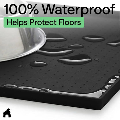 GORILLA GRIP Dog Food Mat, 100% Waterproof Silicone, 26x17 Navy