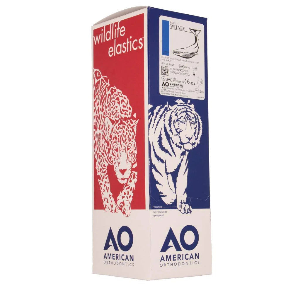 American Orthodontics Blue Whale Elastics, 5/16 in, 14 oz, Latex, Maximum