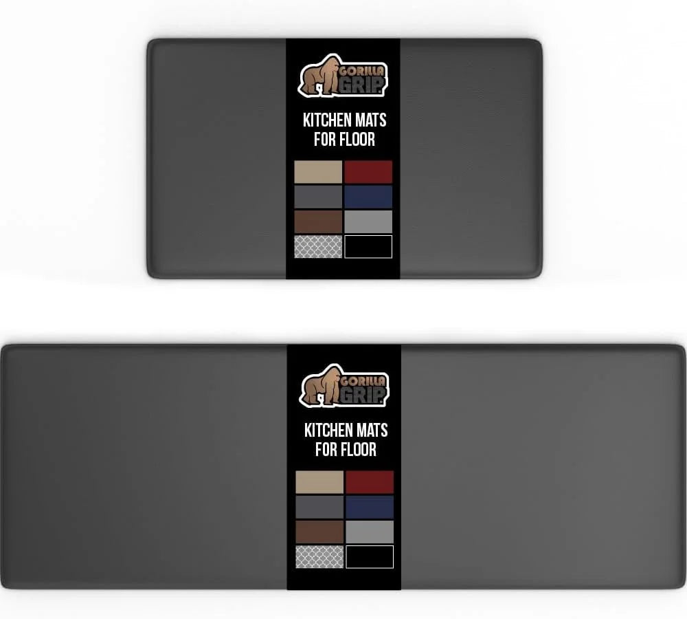 GORILLA GRIP Cushioned Antifatigue Kitchen Mat for Floor, 20x32, Charcoal