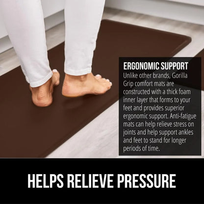 GORILLA GRIP Cushioned Antifatigue Kitchen Mat for Floor, 20x32, Charcoal