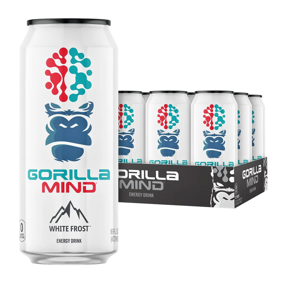 Gorilla Mind Energy Drink | 16oz, 12-Pack (Citrus Rain)