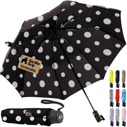 GORILLA GRIP Compact Travel Size Umbrella for Rain, Cats and Dogs