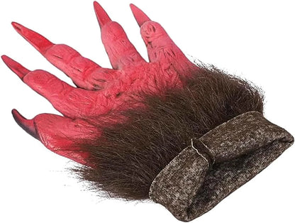 BXT Adults Lifelike Latex Halloween Ape Claws Animal Paws Gloves Mittens Cosplay Costume Props Furry Papion Gorilla Handwear