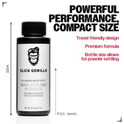Slick Gorilla Hair Styling Powder for Men, Texture Powder 0.70 oz (20g)