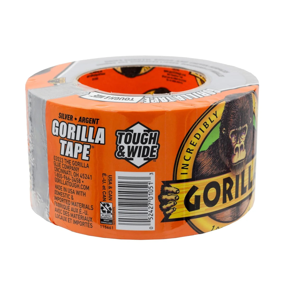 GORILLA Tape Tough & Wide, White, 2.88" x 25 yd