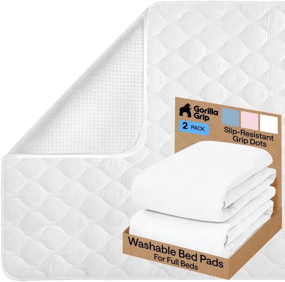 GORILLA GRIP Washable Reusable Underpads, 52x34 White