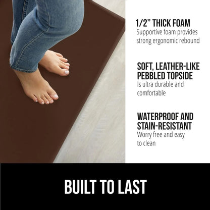 GORILLA GRIP Cushioned Antifatigue Kitchen Mat for Floor, 20x32, Charcoal