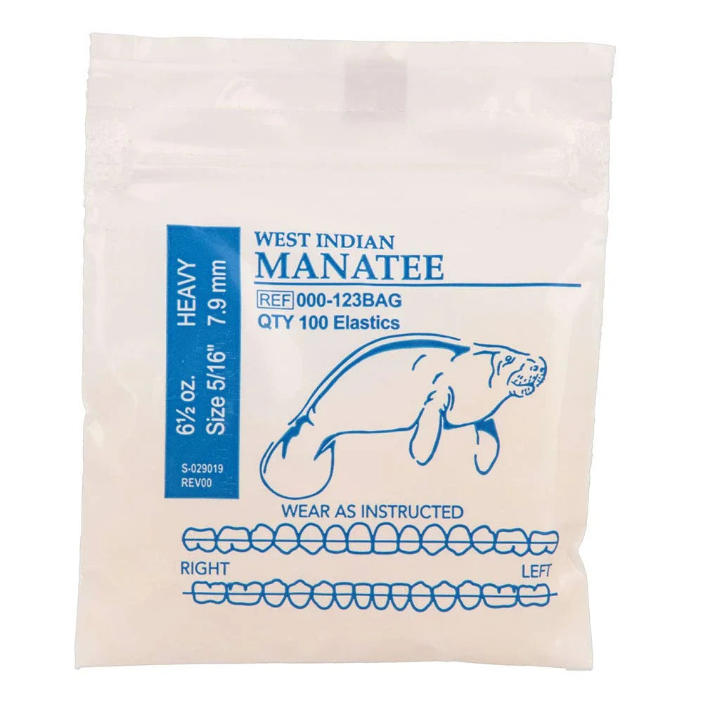 American Orthodontics Blue Whale Elastics, 5/16 in, 14 oz, Latex, Maximum