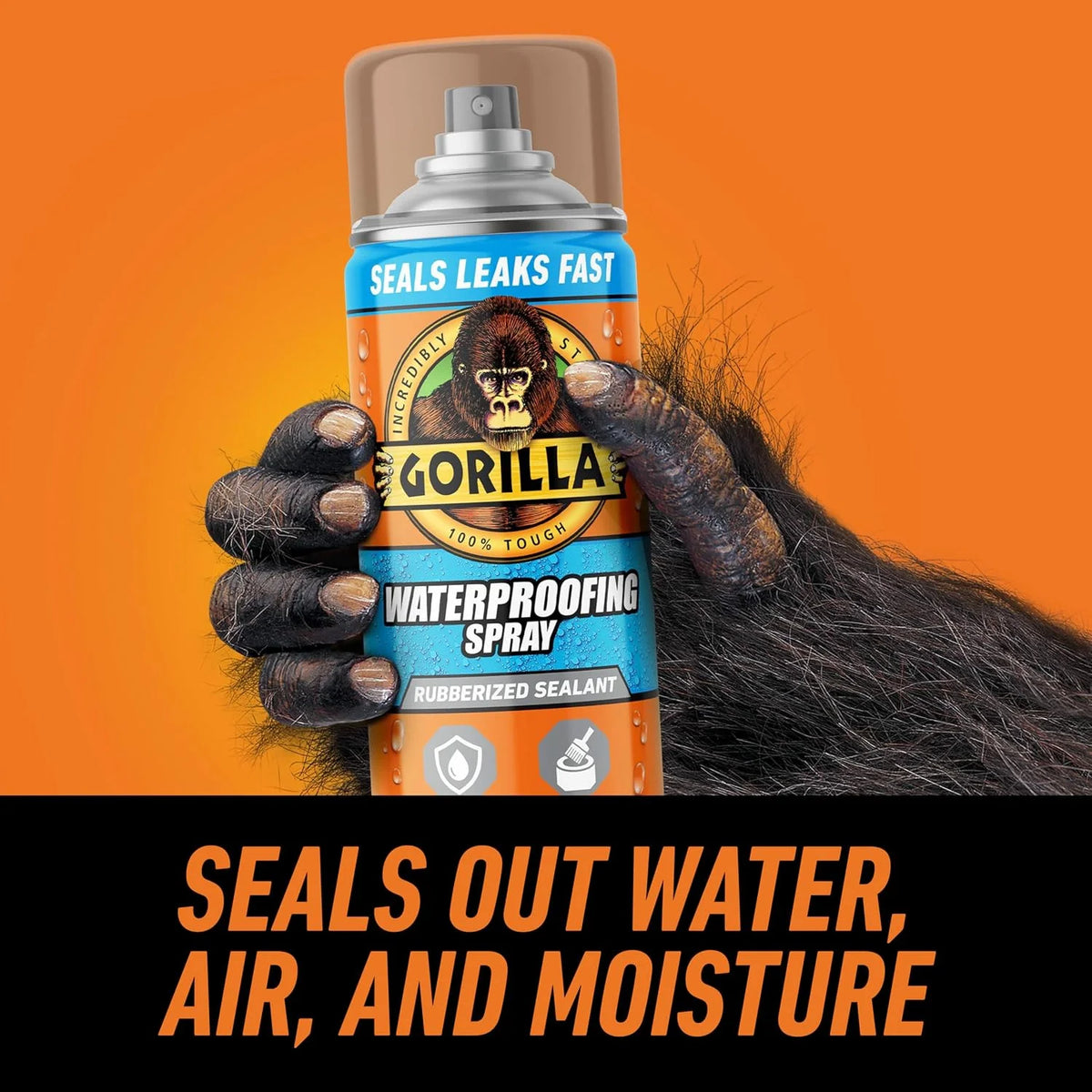 Gorilla Waterproofing Spray, Clear, 14 oz, 2-Pack, Flexible Sealant