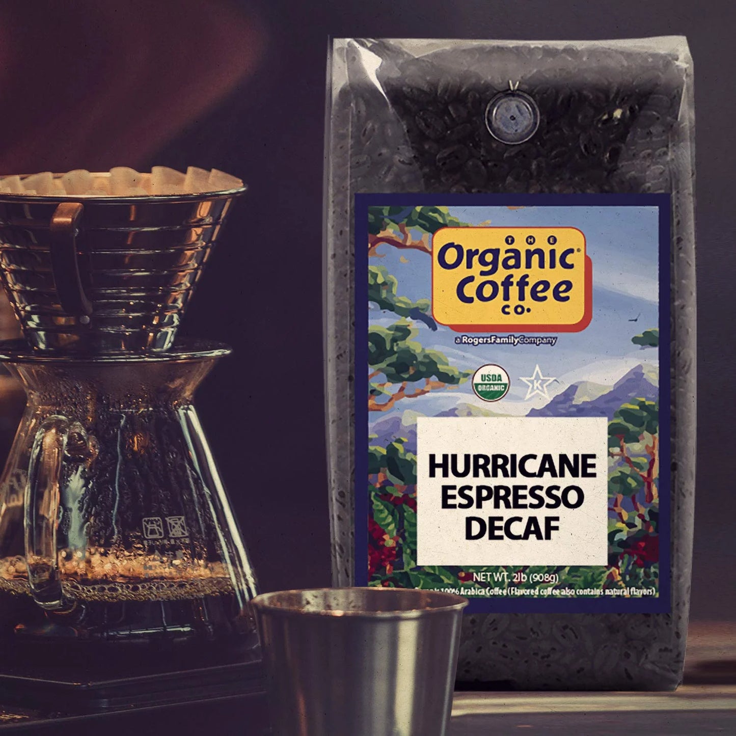 The Organic Coffee Co. DECAF French Roast Whole Bean Coffee, 2 lb bag