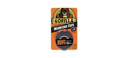 GORILLA Heavy Duty Double Sided Mounting Tape, 1" x 60", Black, 2-Pack