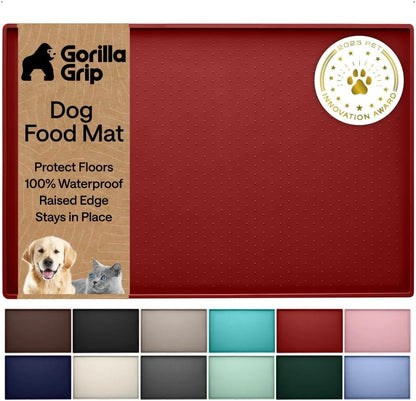 GORILLA GRIP Dog Food Mat, 100% Waterproof Silicone, 26x17 Navy