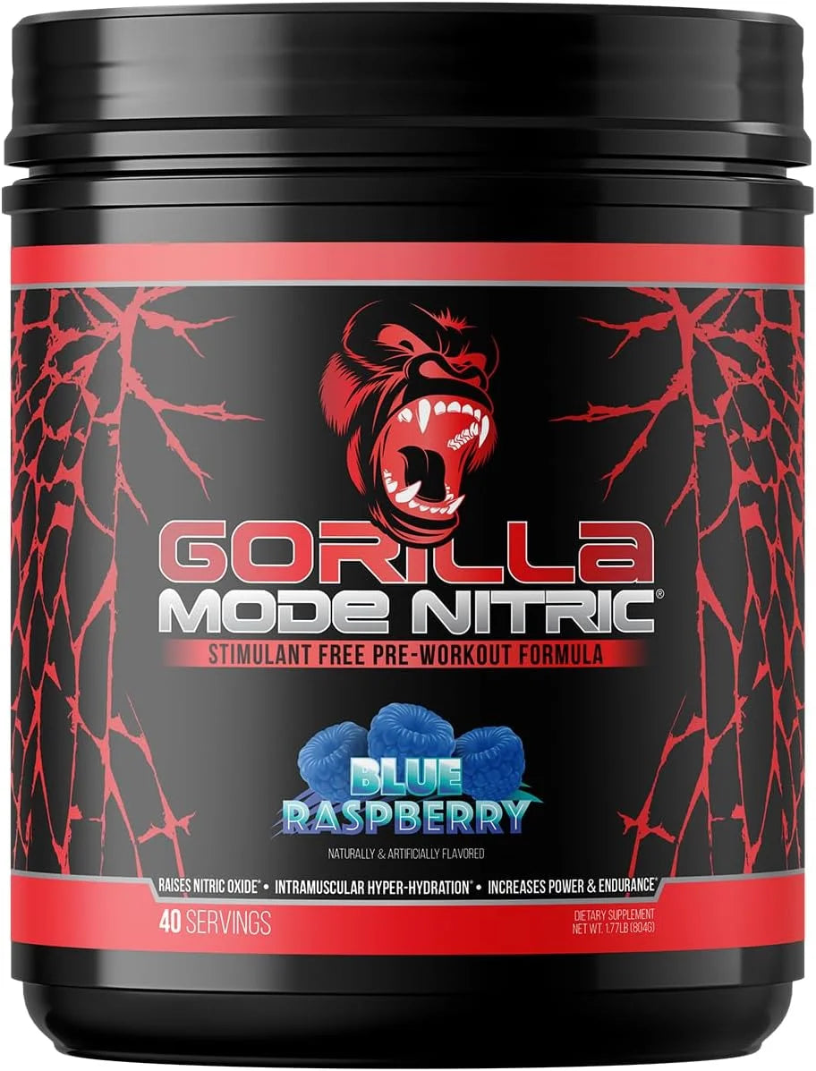 Gorilla Mode Nitric Stimulant Free Pre-Workout – Best Tasting and Most Effective Stimulant Free Pre-Workout/Massive Pumps · Vasodilation · Power / 688 Grams (Fruit Punch)