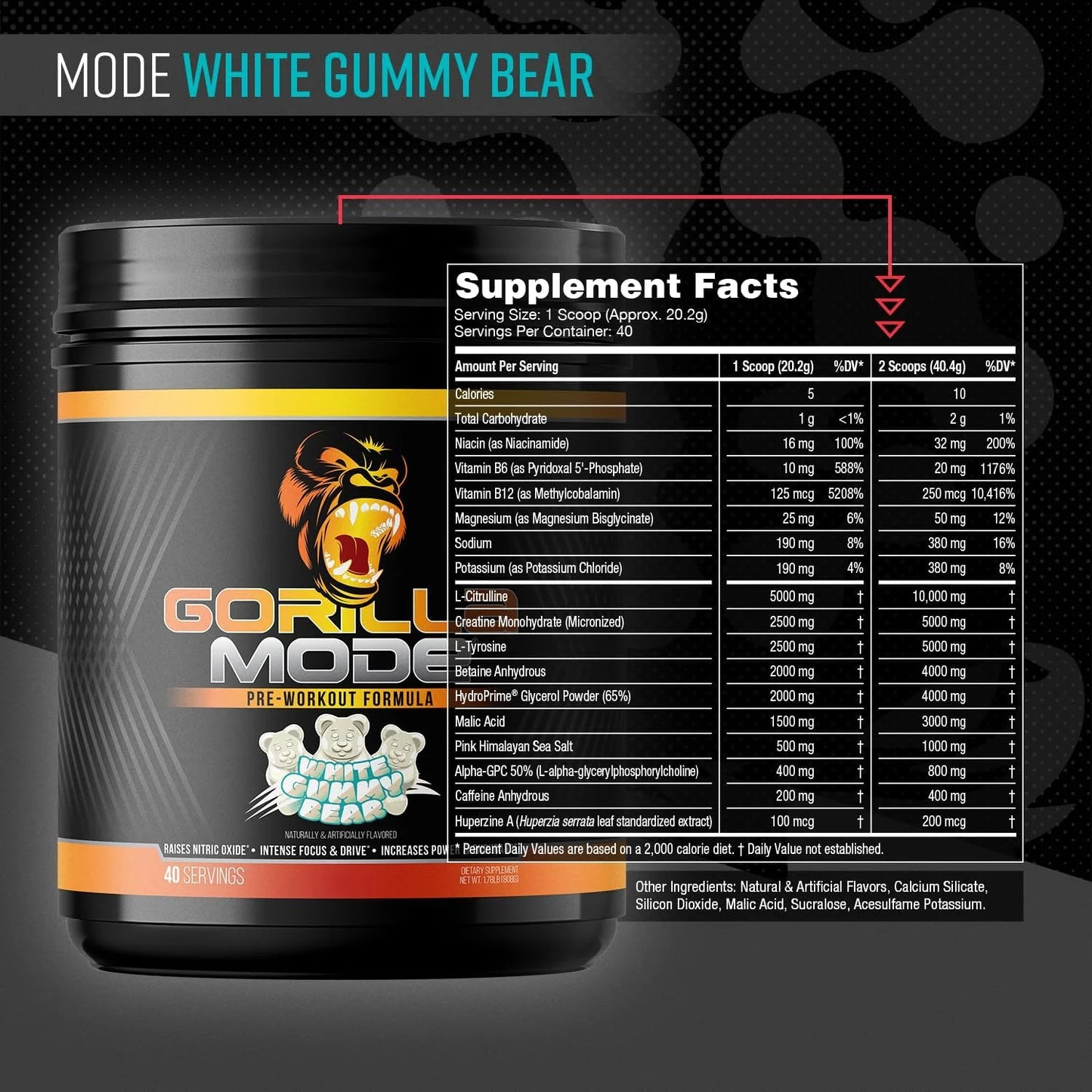 Gorilla Mode Pre Workout - Massive Pumps | 812g (BlackBerry Lemonade)