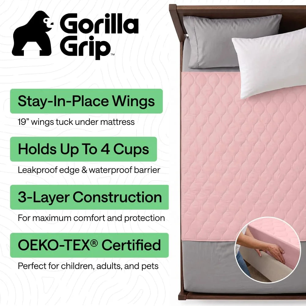 GORILLA GRIP Washable Reusable Underpads, 52x34 White