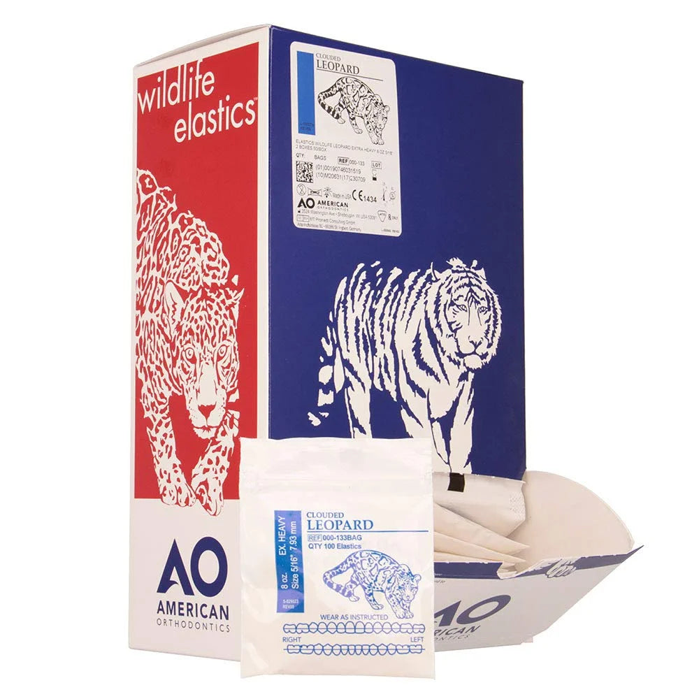 American Orthodontics Blue Whale Elastics, 5/16 in, 14 oz, Latex, Maximum
