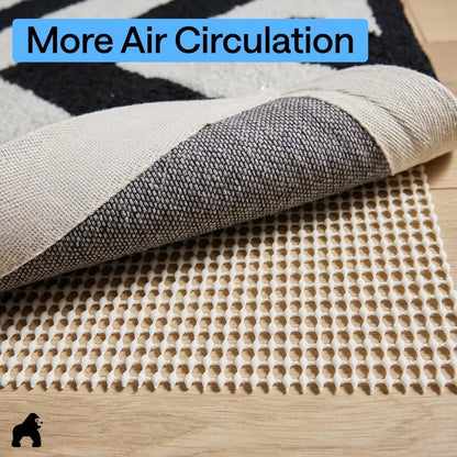 GORILLA GRIP® Slip Resistant Rug Pads for Hardwood Floor, 4x4 Cream